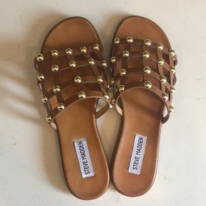 Brown Steve Madden Slide Sandals